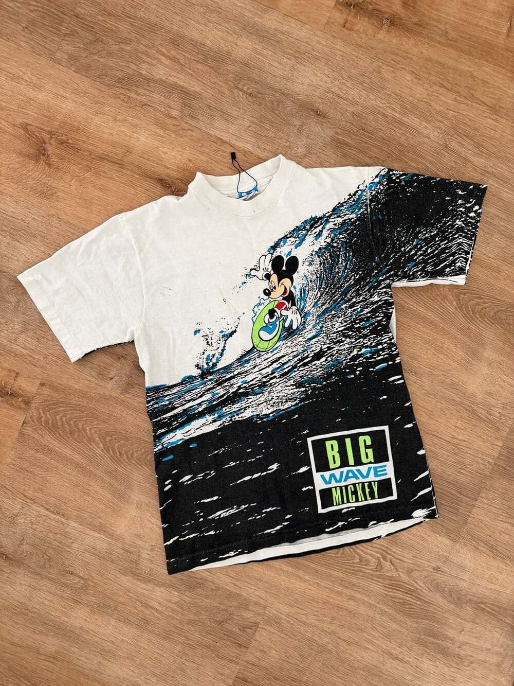 Disney Big Wave Mickey Mouse Surfing AOP  T-Shirt One Size White